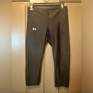 Under Armour run leggings mesh insert black color  size M zipper pocket on back